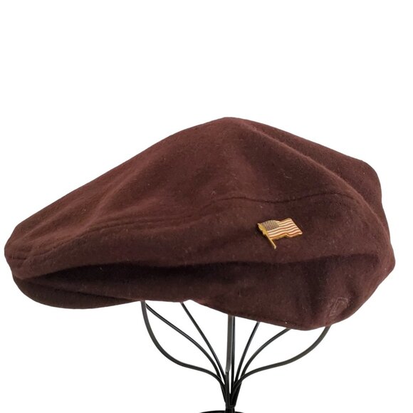 Chaps by Ralph Lauren Cabbie Newsboy Hat Men's Size S/M Brown 7 in Wool Blend - Picture 7 of 13